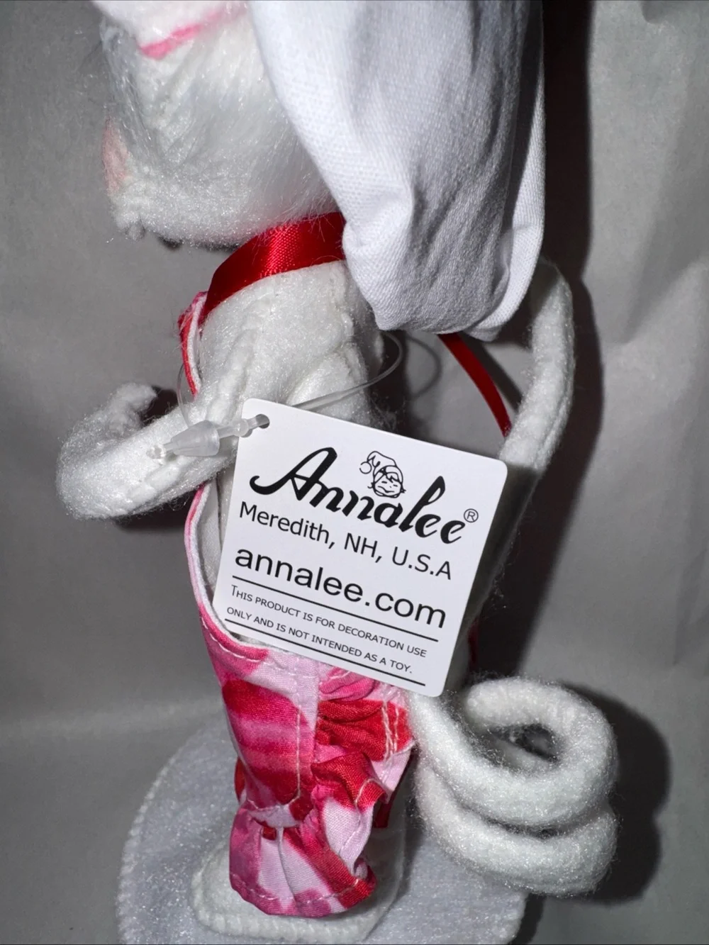 Annalee Pink Heart Mouse Doll with Heart Sign